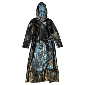 Stutterheim x Marni AW18 Yellow Stitching PVC Black Raincoat Windbreaker Sz M